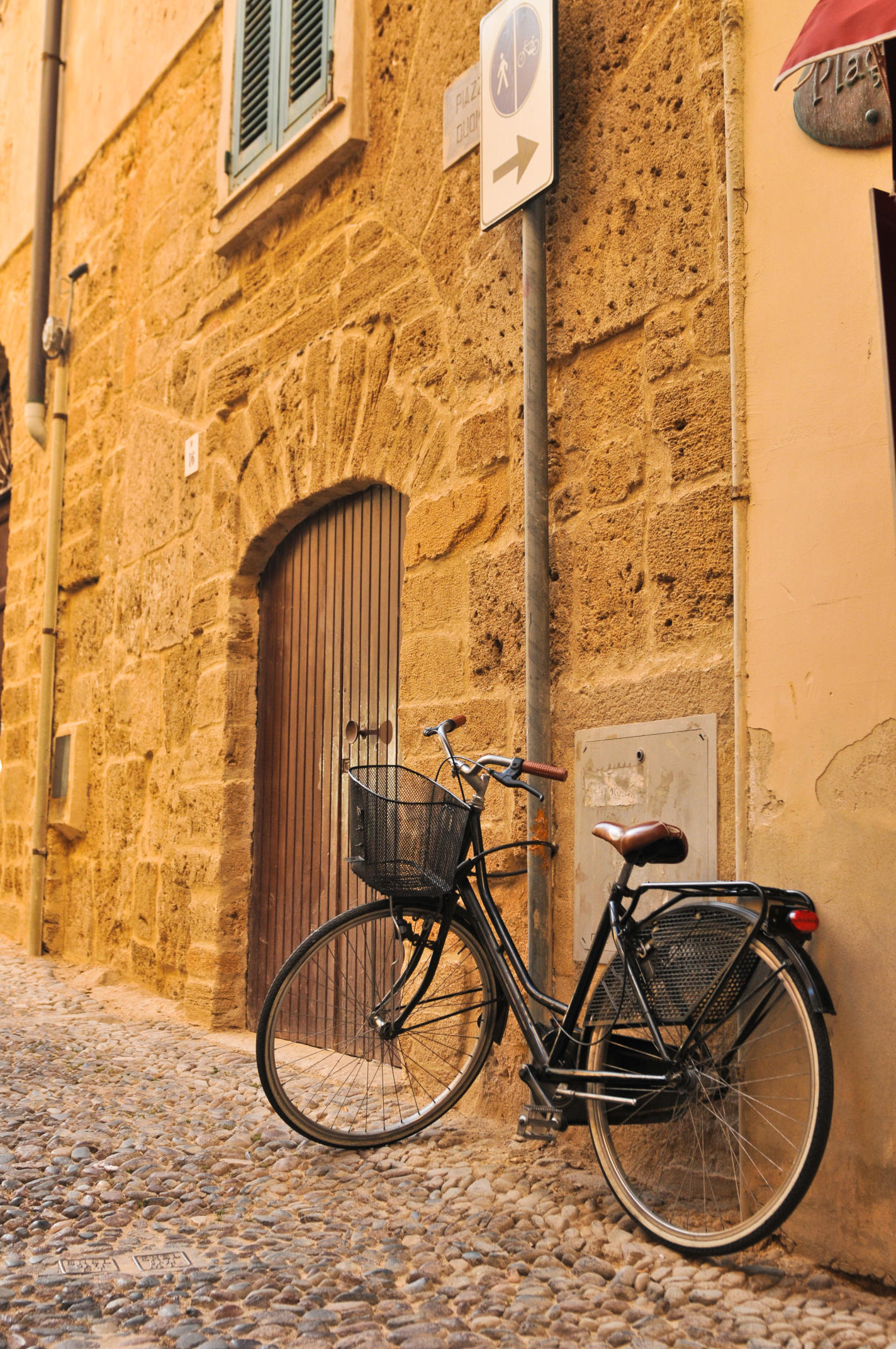 Bike on Wall in Alghero Sardinia